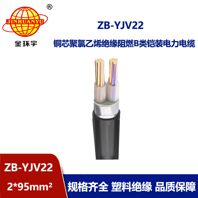 金环宇电缆 yjv22电缆 ZB-YJV22-2X95平方 阻燃铠装钢带电缆
