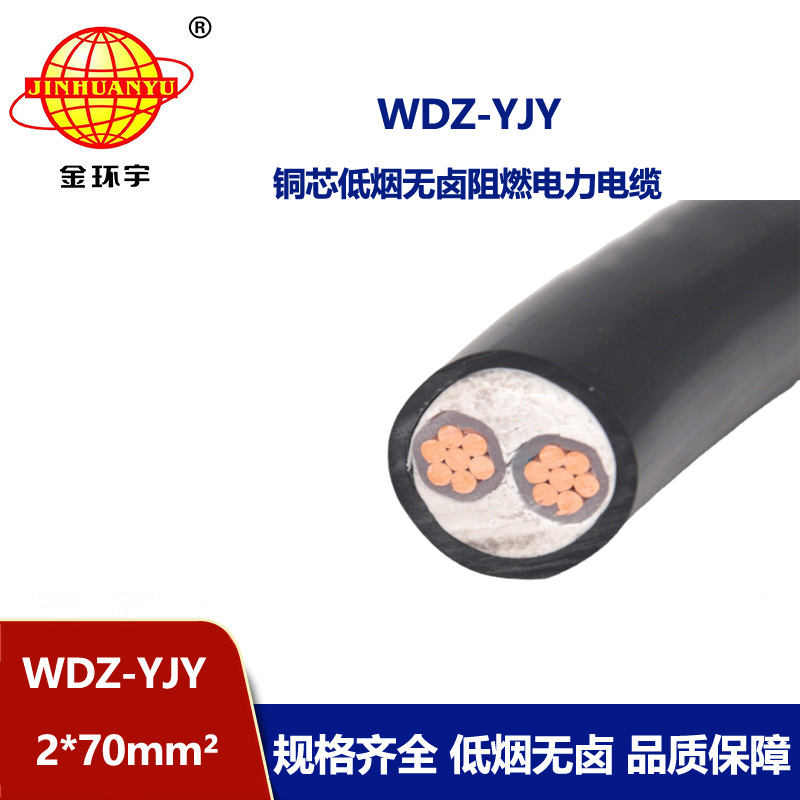 金环宇电线电缆 WDZ-YJY 2X70平方 深圳wdz-yjy电缆 2芯电力电缆