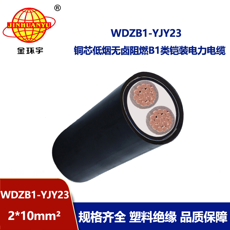 金环宇 铠装电缆WDZB1-YJY23-2X10平方 B1级阻燃低烟无卤电缆