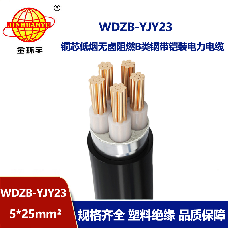 金环宇电缆 低压交联电缆 b类阻燃电缆WDZB-YJY23-5X25 低烟无卤电缆